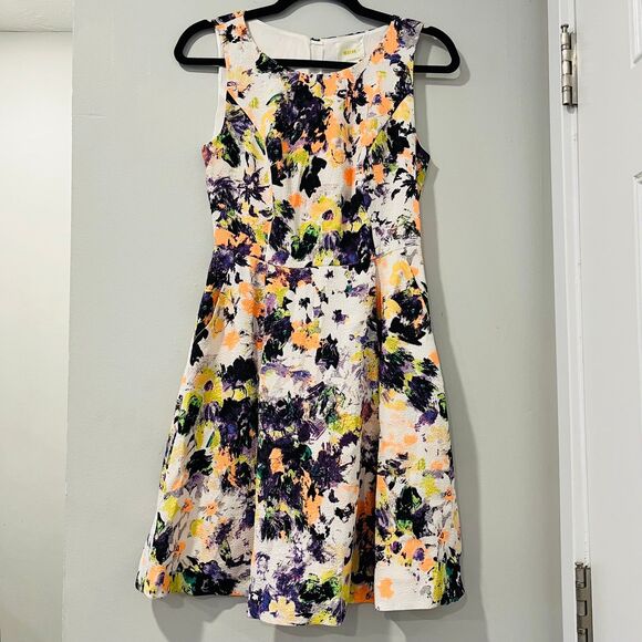 Maeve Anthropologie Pebble Print Neon Mini Dress size 0 - Picture 2 of 7